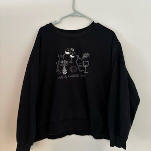 Black Graphic Women Sweater